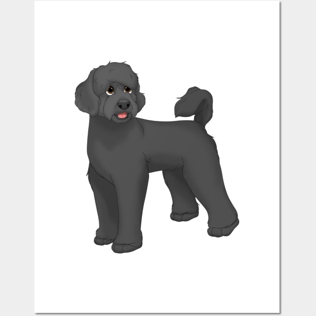 Black Portuguese Water Dog Wall Art by millersye